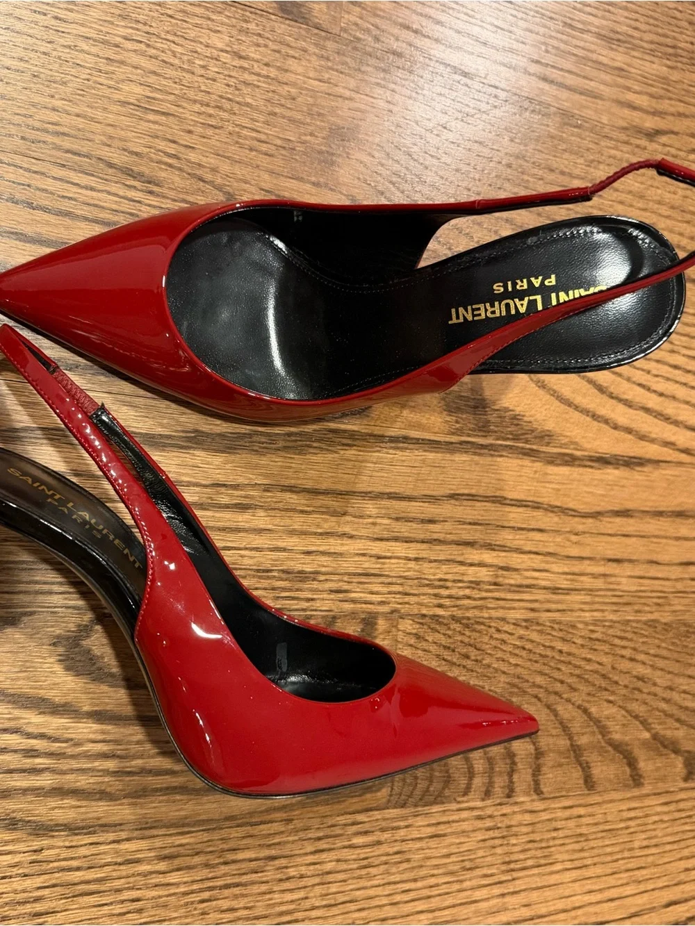 Saint Laurent Red Patent Pointed Slingback Pumps YSL - Picture 8 of 16